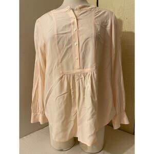 Ann Taylor LOFT Womens Blouse Top Long Sleeve Button Up‎ Pink Size M